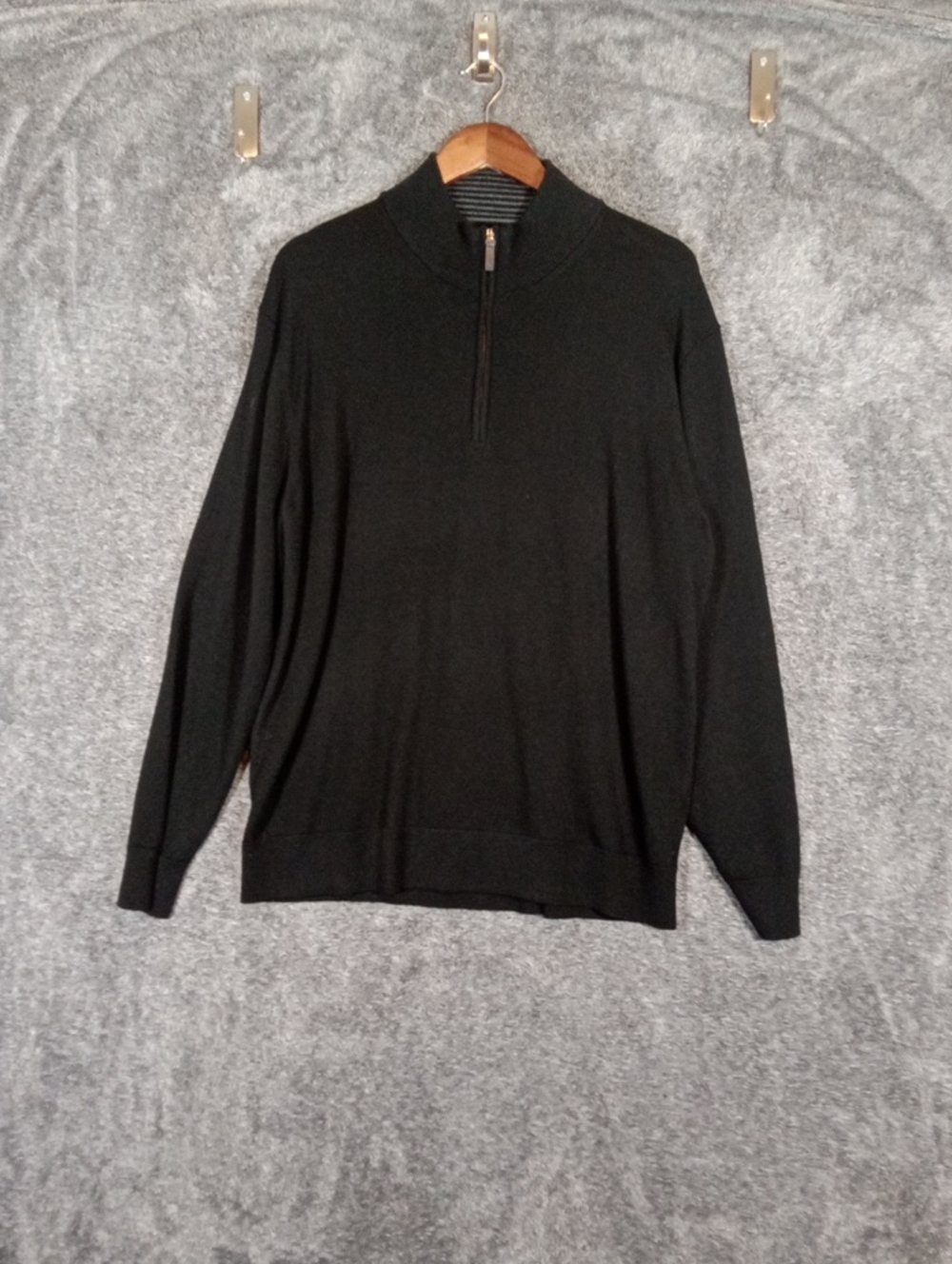 UNTUCKit Berguardo Mens 1/4 Zip Pullover Sweater Extra Fine Merino Wool Office